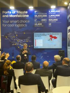 Zeno D'Agostino presentazione linea Trieste Damietta a Fruitlogistica Berlino