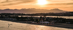 sunset over Poetto Beach